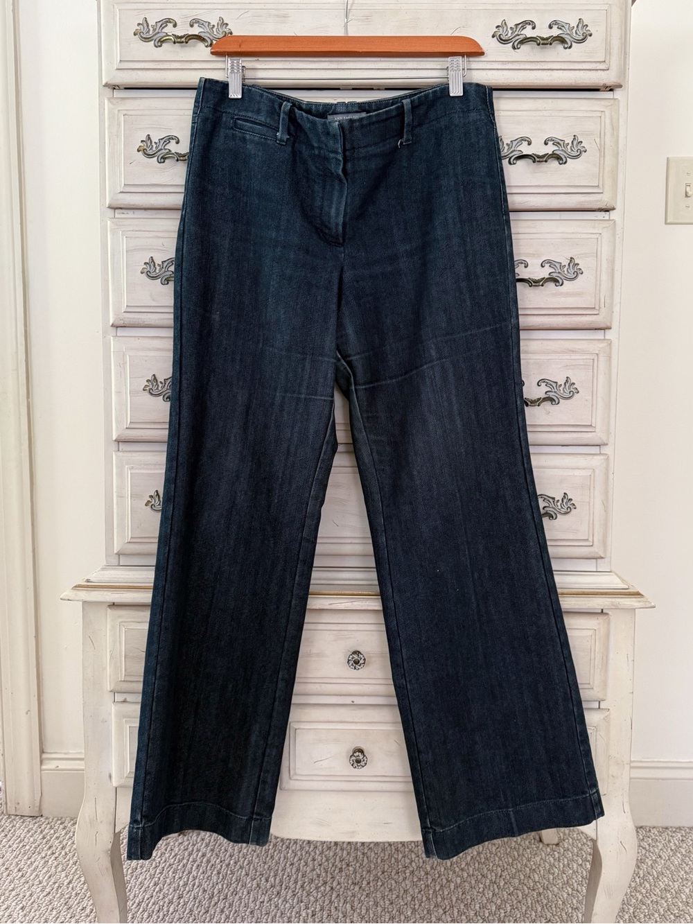 Ann Taylor Dark Wash Wide Leg Trousers